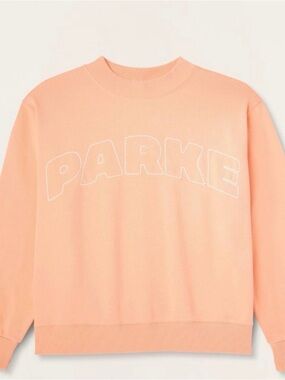 Parke x Target Peach Crewneck with White Embroidered Logo